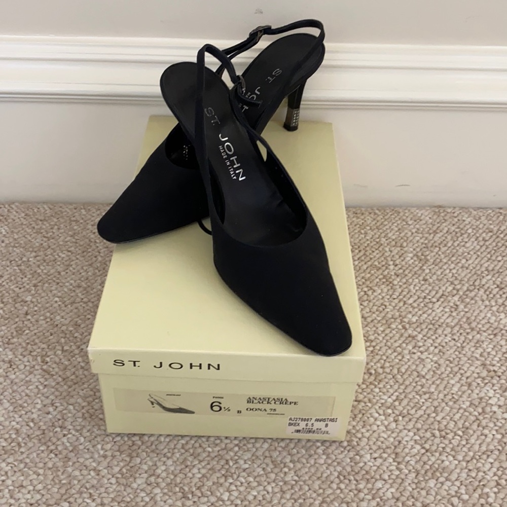 St.John black evening sling backs